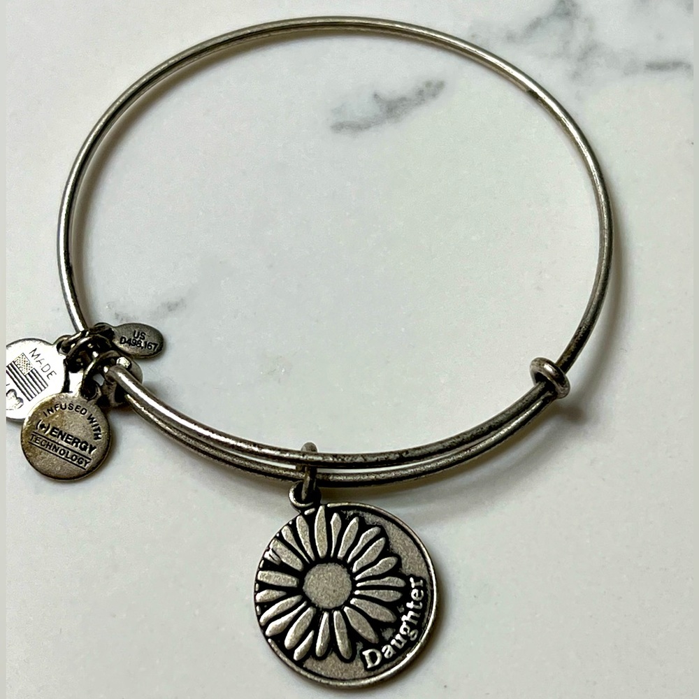 Alex and Ani Daughter Silver Bangle Charm Bracelet